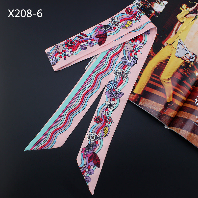 Women's French Flower Wave Imitated Silk Scarves