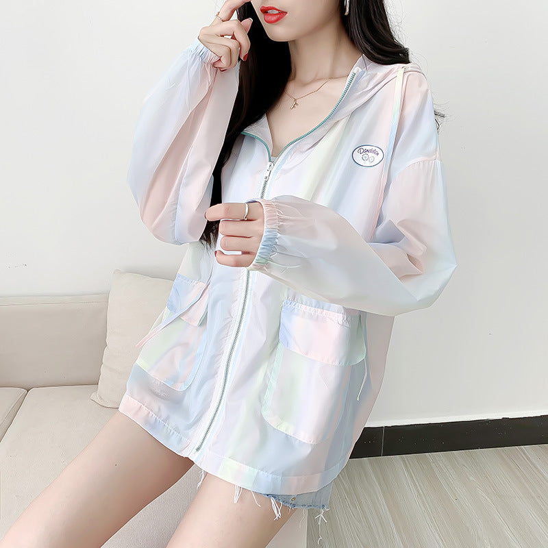 Ice Silk Gradient Color Japanese Sun Protection Jacket Female