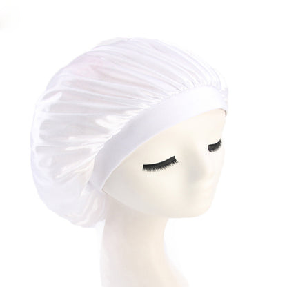 Simulation silk elastic wide-brimmed round cap