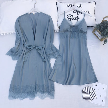 Spring and summer ice silk women's pajamas
