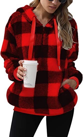 PlaidHaven Plush Hoodie