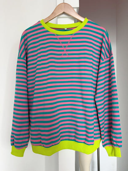 Vivid Stripes Relaxed Sweatshirt