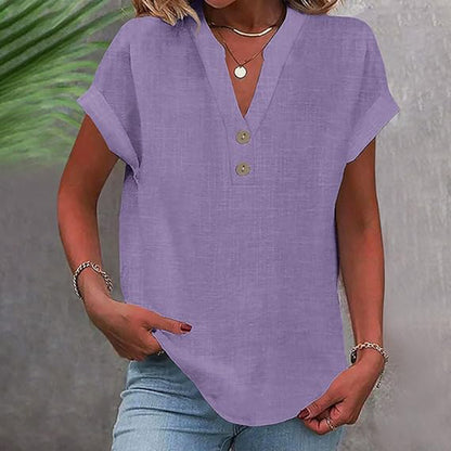 Serenelle V-Button Blouse