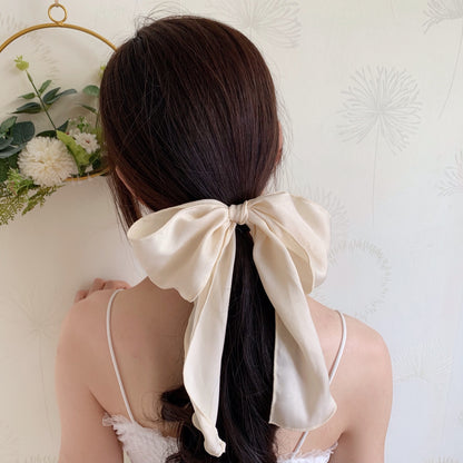 Silk satin oversized bow hair tie