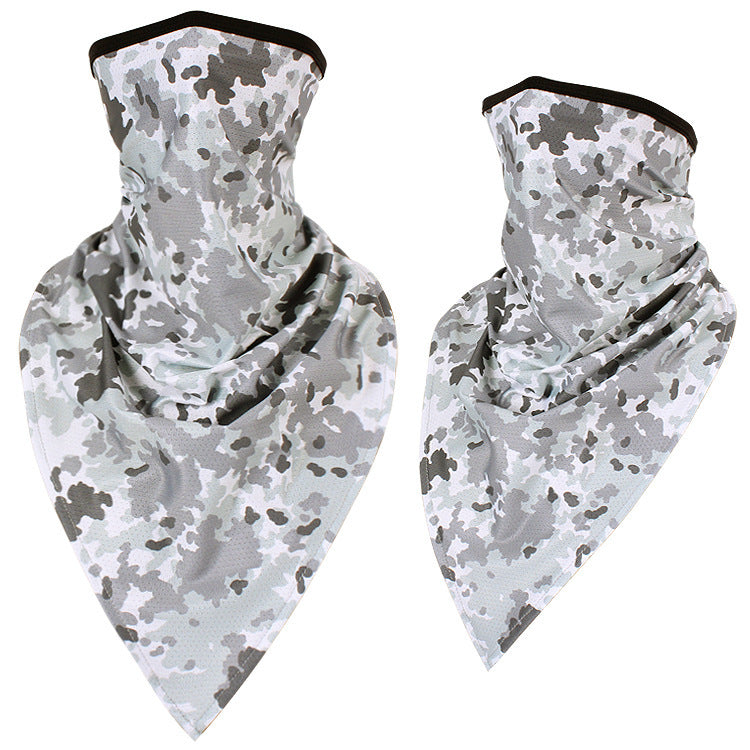 Ice silk quick-drying camouflage triangle scarf