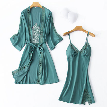 Chinese pajamas set silk home service