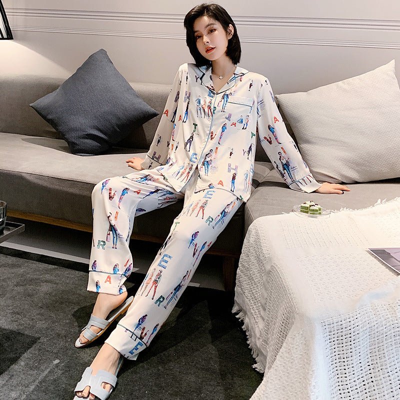 Ice silk fashion long sleeve suit