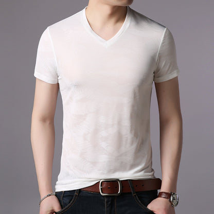Men's ice silk short sleeve T-shirt