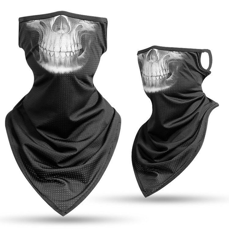 Ice silk hanging ear triangle scarf