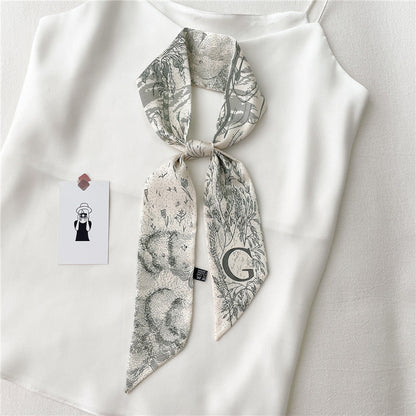 Women's Fashion Creative Letters Silk Scarf