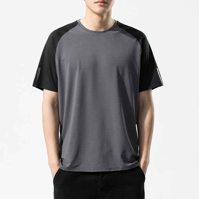Ice Silk Short Sleeve Men's Round Neck