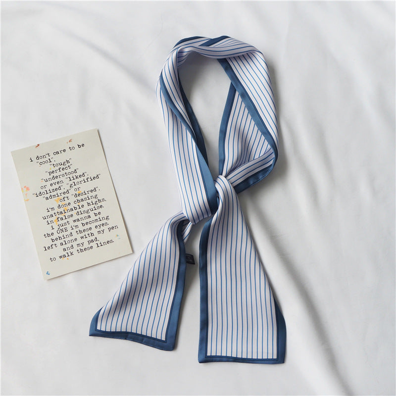 Simple temperament double satin silk scarf