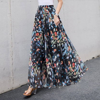 Chiffon square silk skirt