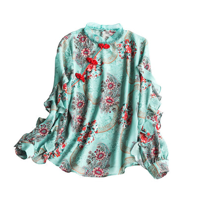Silk print top