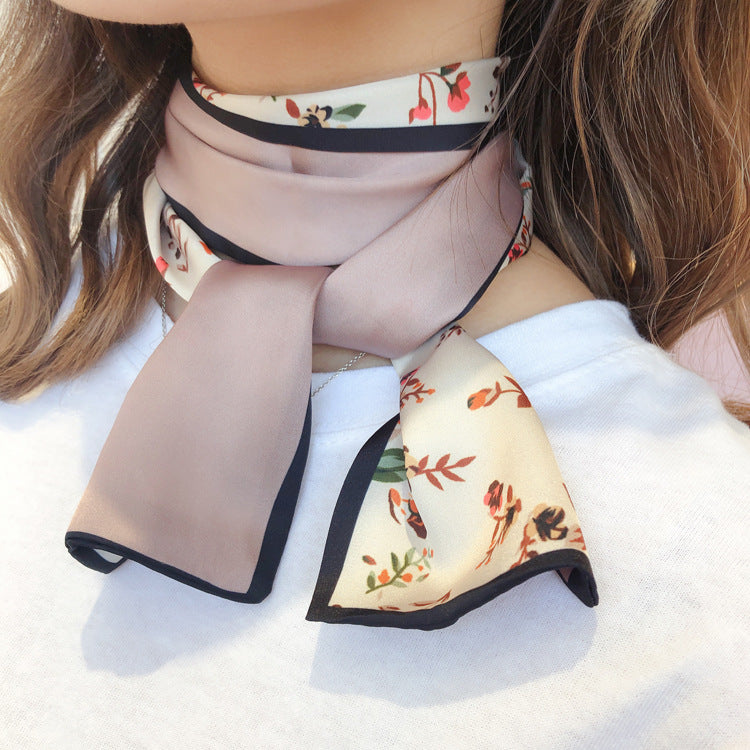 Long faux silk scarf