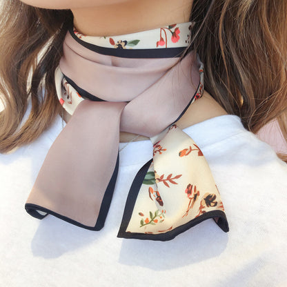 Long faux silk scarf
