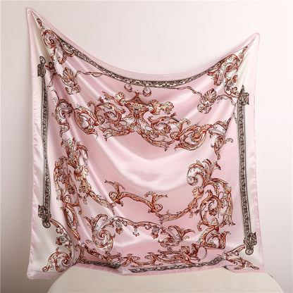 Real Shot Silk Factory Wholesale Artificial Silk Satin Square 90x90cm Scarf