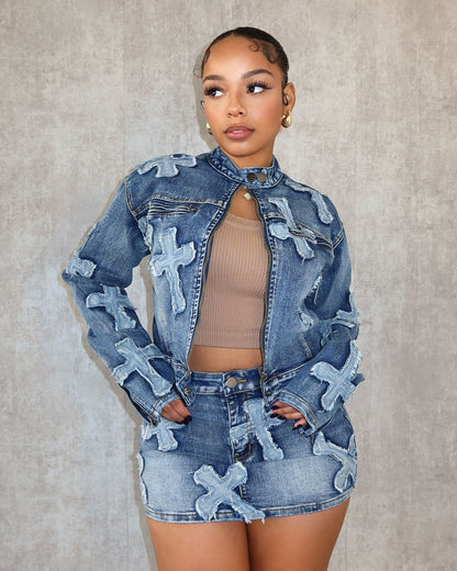 Embréla BloomStitch Denim Set