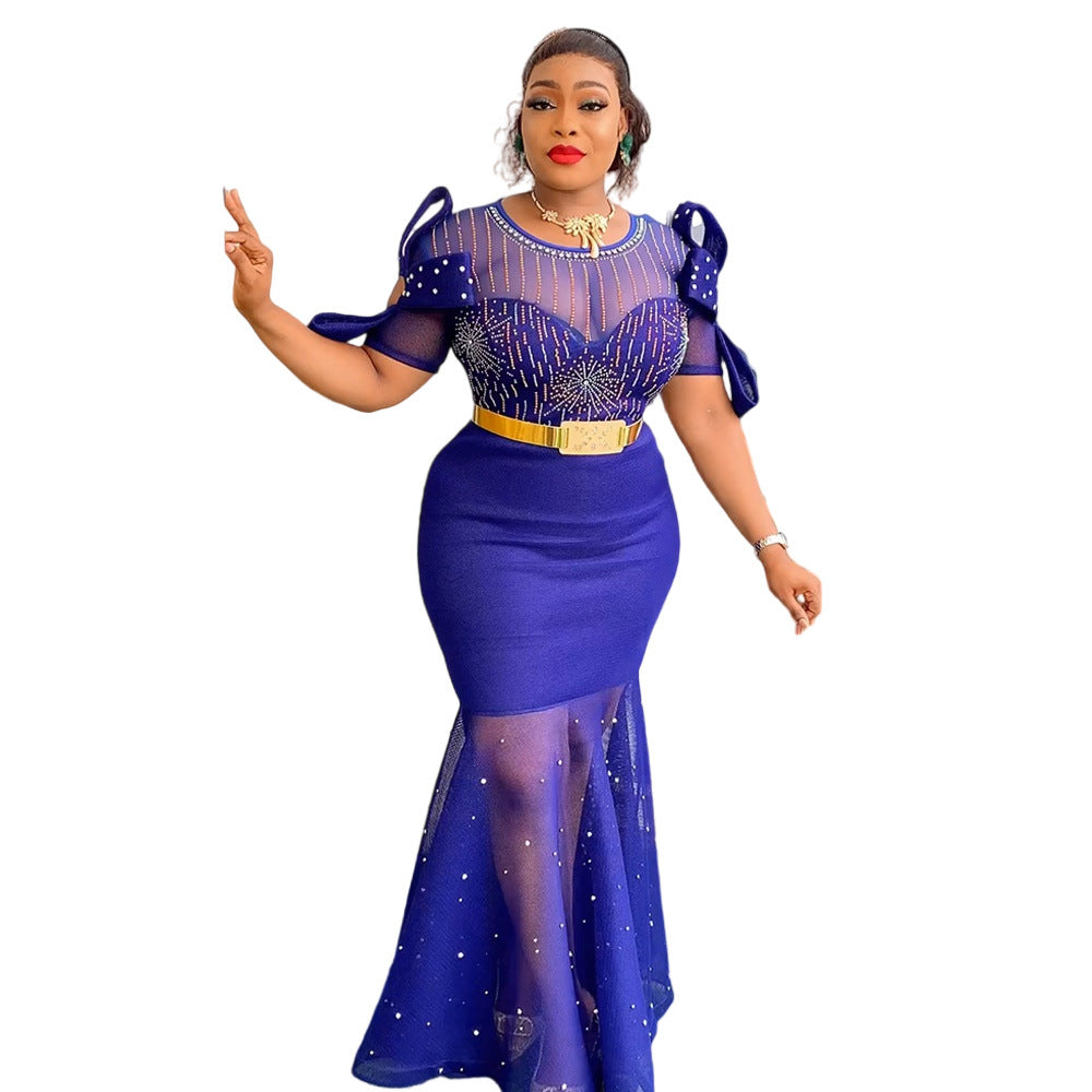 Celestia Noire – Luxe Diamond Fishtail Gown"