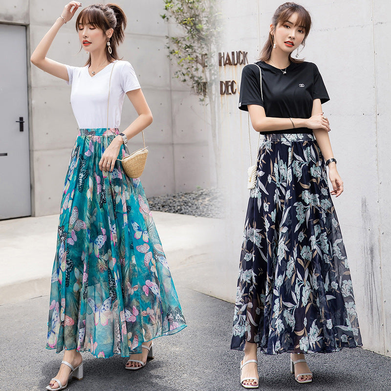 Chiffon square silk skirt