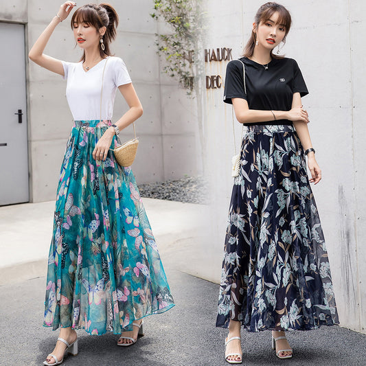 Chiffon square silk skirt