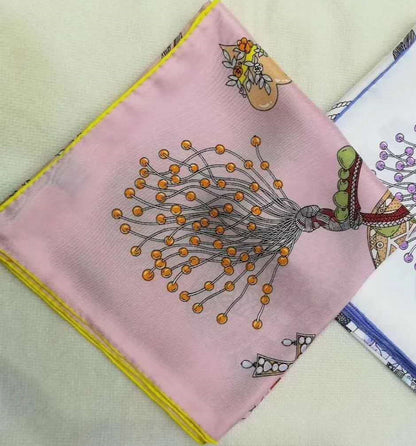 Screen Print Fuschia Silk Scarf