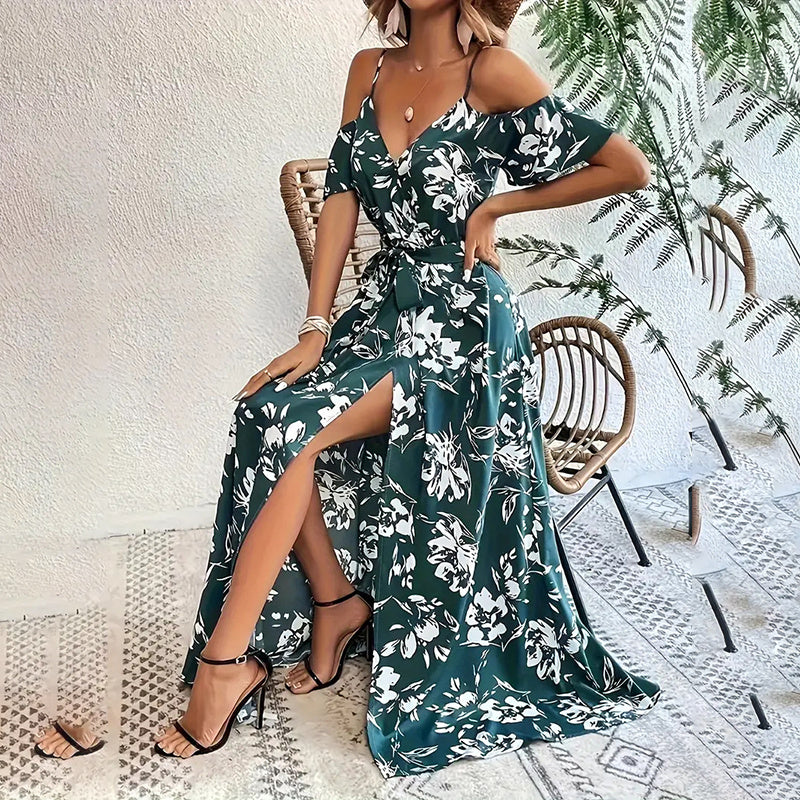 BloomVista Cold Shoulder Maxi