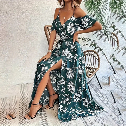 BloomVista Cold Shoulder Maxi