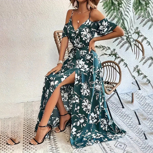 BloomVista Cold Shoulder Maxi