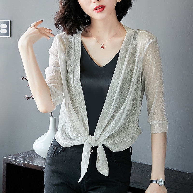 Mesh flash silk coat