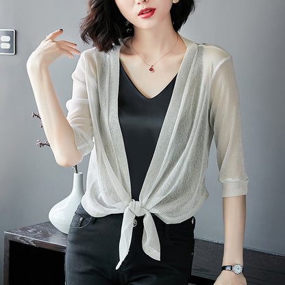 Mesh flash silk coat