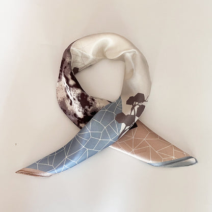 Silk Scarf Women's Spring And Summer New Fashion Professional All-match Printing Satin Silk Small Square Scarf Soft Scarf