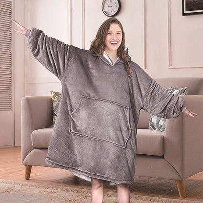SnugHaven Fleece Nightgown Hoodie