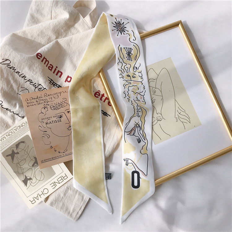 Handle Small Silk Scarf Headband Ribbon Scarf