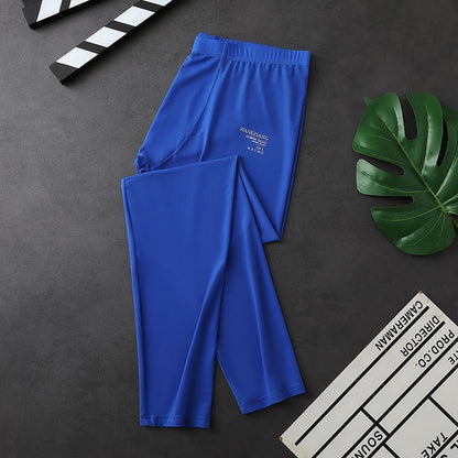 Ice Silk Men's Thin Skinny Compression Pants