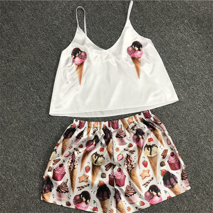 Ice silk sling pajamas