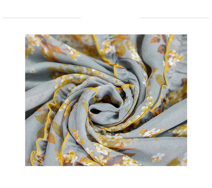 Temperament Waist Slimming Silk Print Skirt