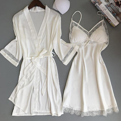 Two-piece women's silk home wear