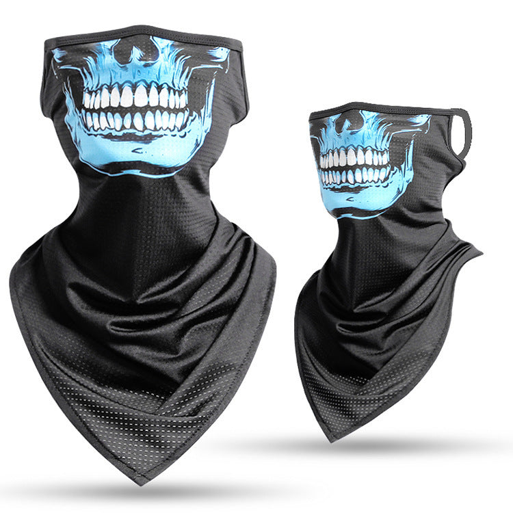 Ice silk hanging ear triangle scarf