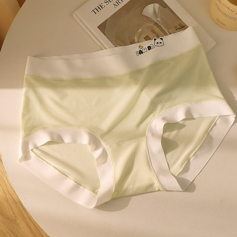7A Silk Antibacterial Crotch Women's Underwear Mesh Ice Silk Traceless Panties