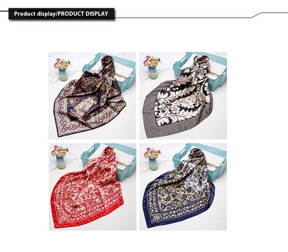 Artificial Silk Small Square Towel Chinese Style