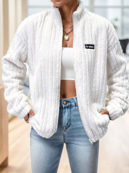 FlirlaTeddy Varsity Luxe Jacket