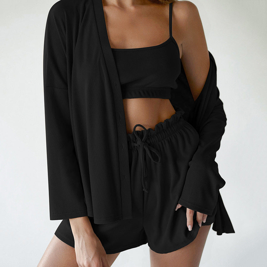 Underwear Wrap Chest Three Piece Shorts Ice Silk