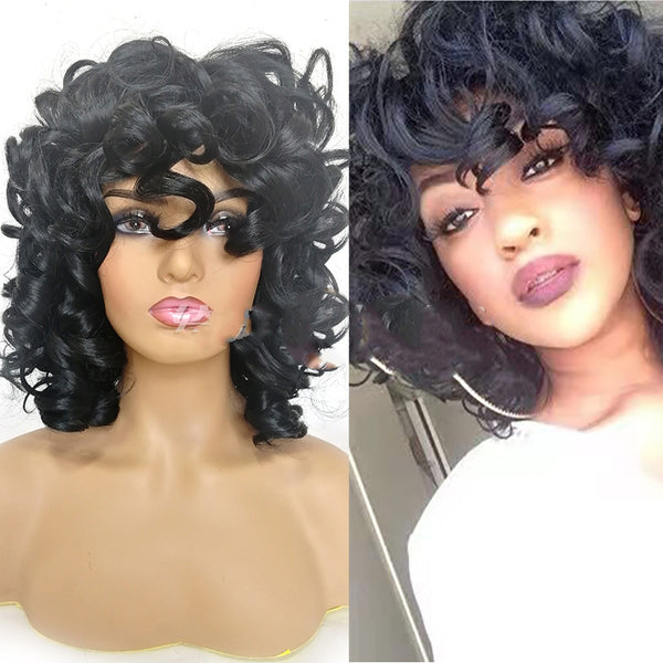 Women's black high temperature silk hair set
