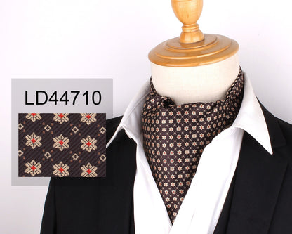 Men's Scarf Silk Floral Collar Mouth Napkin