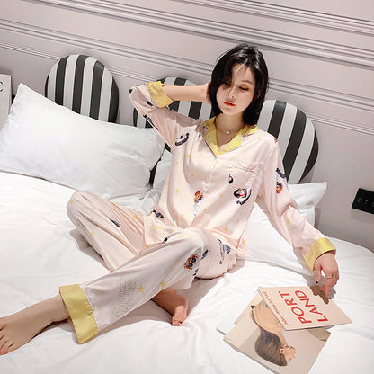 Ice silk fashion long sleeve suit