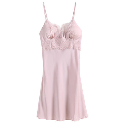 Thin Ice Silk Sexy Nightdress With Comfortable Satin