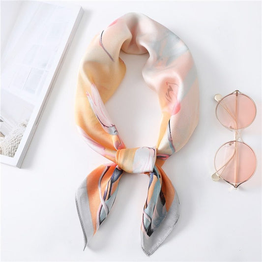 Floral fashion all-match silk scarf