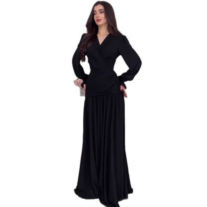 Veloura Noire Chiffon Gown