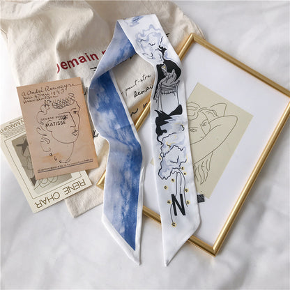 Handle Small Silk Scarf Headband Ribbon Scarf